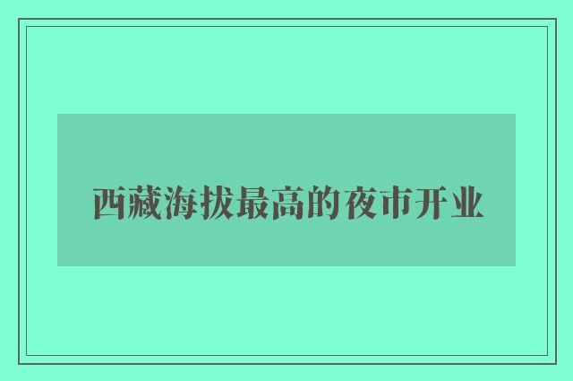 西藏海拔最高的夜市开业