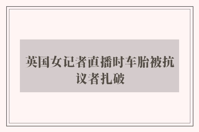 英国女记者直播时车胎被抗议者扎破