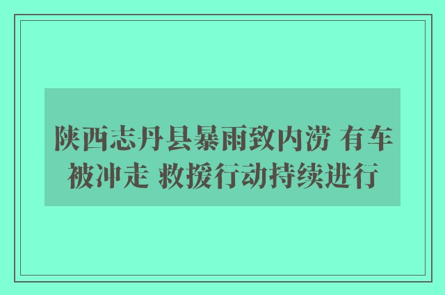 陕西志丹县暴雨致内涝 有车被冲走 救援行动持续进行