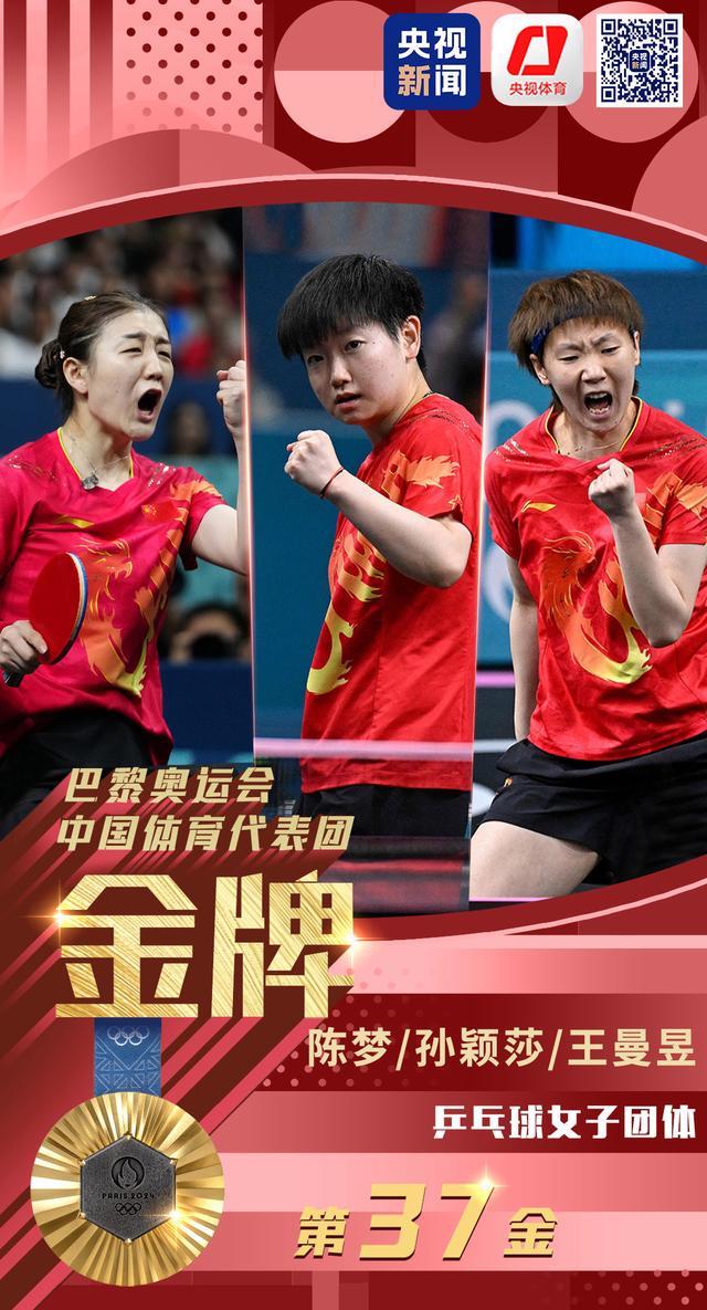 国乒女团五连冠 中国夏奥第300金 里程碑式胜利