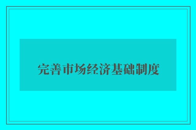 完善市场经济基础制度