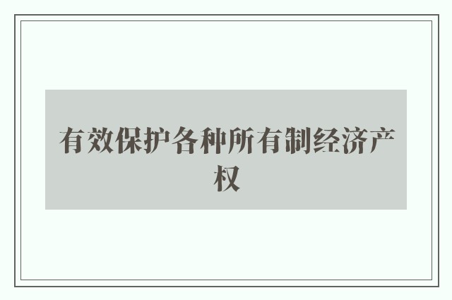 有效保护各种所有制经济产权