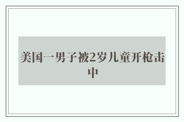 美国一男子被2岁儿童开枪击中