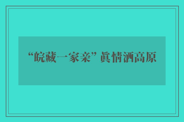 “皖藏一家亲” 真情洒高原