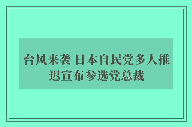 台风来袭 日本自民党多人推迟宣布参选党总裁